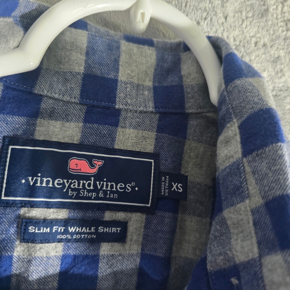 Vineyard Vines Slim Fit Whale Shirt Button Down Plaid Checkered XS - Picture 2 of 6